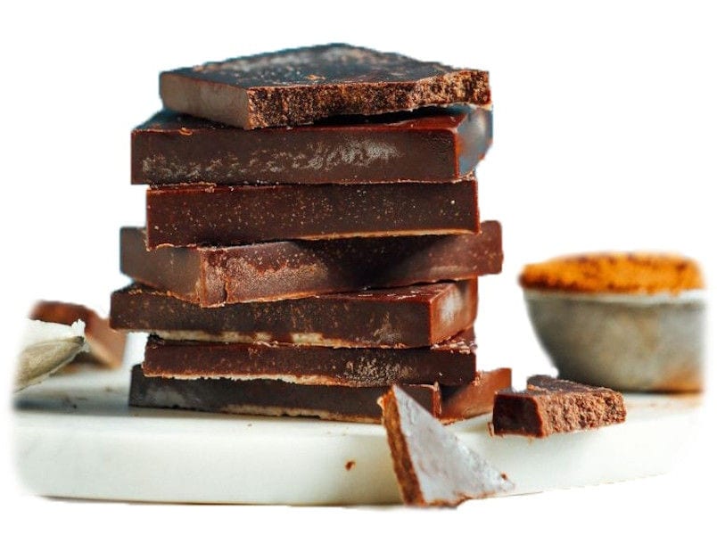 slices' carob cake on top of each other at Creta Carob